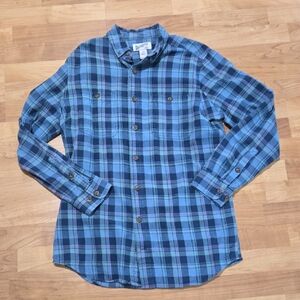 Duluth Traiding Blue Plaid Button-Down Shirt